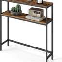 VASAGLE Console Table, 2-Tier Narrow Sofa Table with 2 Shelves, 7.9 x 31.5 x 31.5 Inches, for Living Room, Hallway, Entryway, Rustic Brown and Ink Black ULNT130K01V1
