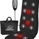 Snailax Back Massager with Heat, Massage Seat Cushion with 10 Motors, Massage Chair Pad for Home Office Use, 5 Modes & 3 Intensity Levels, 2 Heat Settings with 30-60-90 Mins Timer, Gifts for Him Her