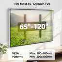 USX MOUNT Fixed TV Wall Mount for 65-120 inch Flat TVs up to 220 Lbs, Low Profile Wall Mount TV Bracket fits 16" 18" 24" 32" Stud Spacing, Max VESA 900x600mm for Most 100 98 90 85 86 inch