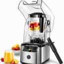 WantJoin Commercial Professional Blender With Shield Quiet Sound Enclosure 2200W Industries Strong and Quiet Professional-Grade Power, Self-Cleaning, Silver
