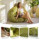 HIGOGOGO Papasan Chair Cushion with Corduroy Cover (Without Chair), 48 x 48 Inch Supportive Cushion, Overstuffed Chair Cushion,Green