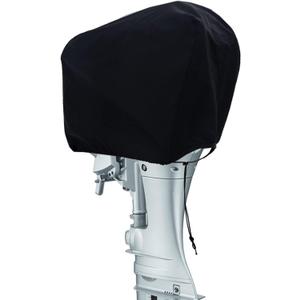 Outboard Motor Cover Waterproof & Heavy-Duty, 600D Oxford Fabric Outdoor Universal Fit Boat Motor Cover for Yamaha, Mercury, Suzuki, Tohatsu, Honda, Boat Engine Cover Fits UP-20HP Black