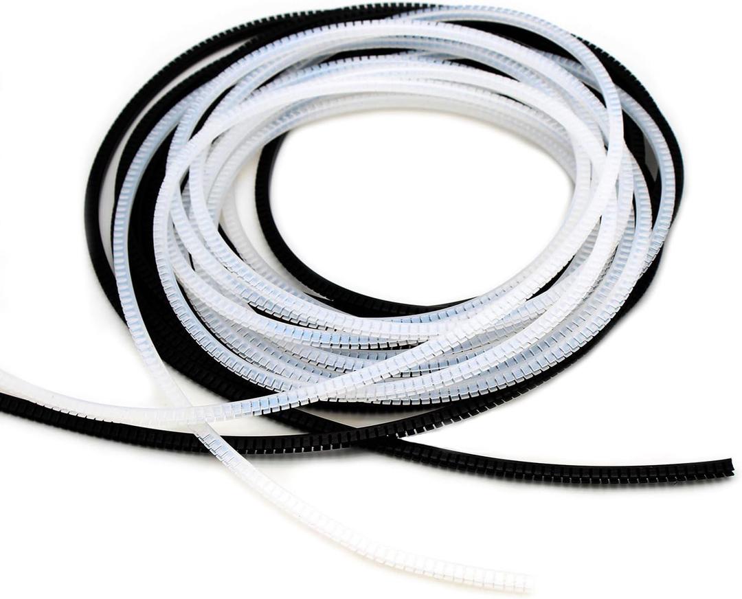 Flexible Sharp and Rough Edge Trim Protector, Push-in Edge Shield for Steel Panels, Wood Panels, Glass and Plastic Panels, Fits 0.07"-0.085" Thickness Edge, Black, White, 32'