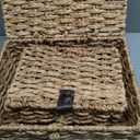 Wicker Storage Basket with Lid, 2-Piece Set Decorative Box with Lid, Water Hyacinth Woven Decorative Box for Shelf, Coffee Table, Console Table, Home Decor