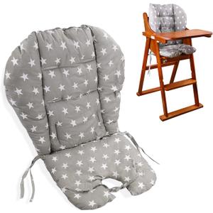 High Chair Pad,high Chair Cover/seat Cushion, Light and Breathable, Soft and Comfortable, Cute Pattern, Suitable for Most High Chairs, Baby Dining Chairs (Gray Small Stars Pattern)
