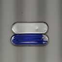 12 Count Long Thin Blue Birthday Cake Candles in Holders for Birthday Wedding Party Cupcake Decorations Tall Candles