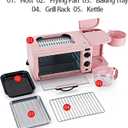 3-in-1 multifunctional home breakfast machine, mini oven, coffee maker (Pink)