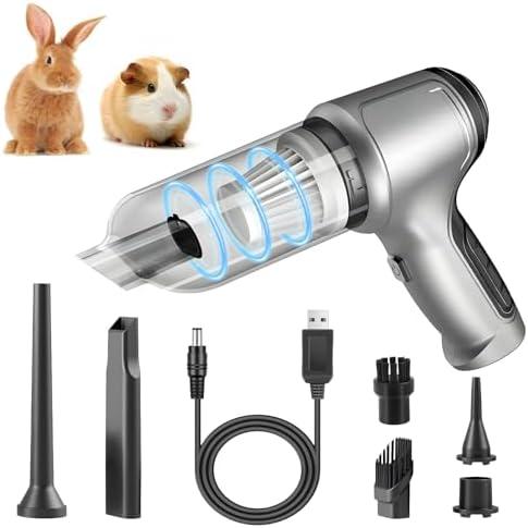 Lyrzzey Guinea Pig Poop Vacuum: 6000Pa Powerful Suction, Cordless Handheld Spot Cleaning Tool for Guinea Pig, Rabbit, Hamster, Chinchilla & Small Animal Cages