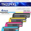 Compatible TN229XL Toner Cartridges High Yield Replacement for Brother TN229XL TN 229XL for MFC-L3780CDW MFC-L3720CDW HL-L3280CDW HL-L3220CDW HL-L3300CDW HL-L3295CDW Printers (4 Pack, B/C/M/Y)