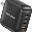 200W GaN Wall Charger | 4-Port Fast Charging Station (3xUSB-C PD3.0 + USB-A QC3.0) | Compact Power Adapter for MacBook Pro 16" M3/iPhone 17 Pro Max/Samsung S25 Ultra | UL Certified