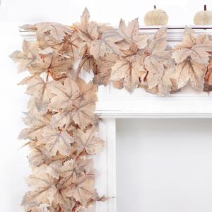 Fall Garland for Mantle Fall Thanksgiving Decorations for Home, 6 FT Fall Leaves Garland Hanging Artificial Autumn Foliage Garlands Thanksgiving Decor for Home Wedding Mantle Fireplace Party Christmas