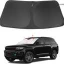 Windshield Sun Shade Custom Fit for 2022 2023 2024 2025 2026 Jeep Grand Cherokee 4XE Accessories Foldable Window Sunshade Protect Car from Sun Rays & Heat Damage Keeps Car Cooler