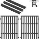 DcYourHome 7637 Grill Grates 7635 Flavorizer Bars for Weber Spirit and GS4 Spirit II 200 Series Grills Spirit E210 S210 E215 E220 S215 S220, Spirit 2 E210 S210 Replacement Parts (Front Mount Controls)