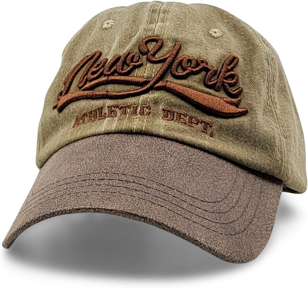 New York Hat  Adjustable Caps for Men Womens Baseball Caps, Gorras para Hombres Originales (One Size, Khaki)