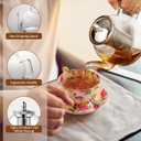 HIWARE 1000ml Glass Teapot with Removable Infuser, Stovetop Safe Tea Kettle, Blooming and Loose Leaf Tea Maker Set