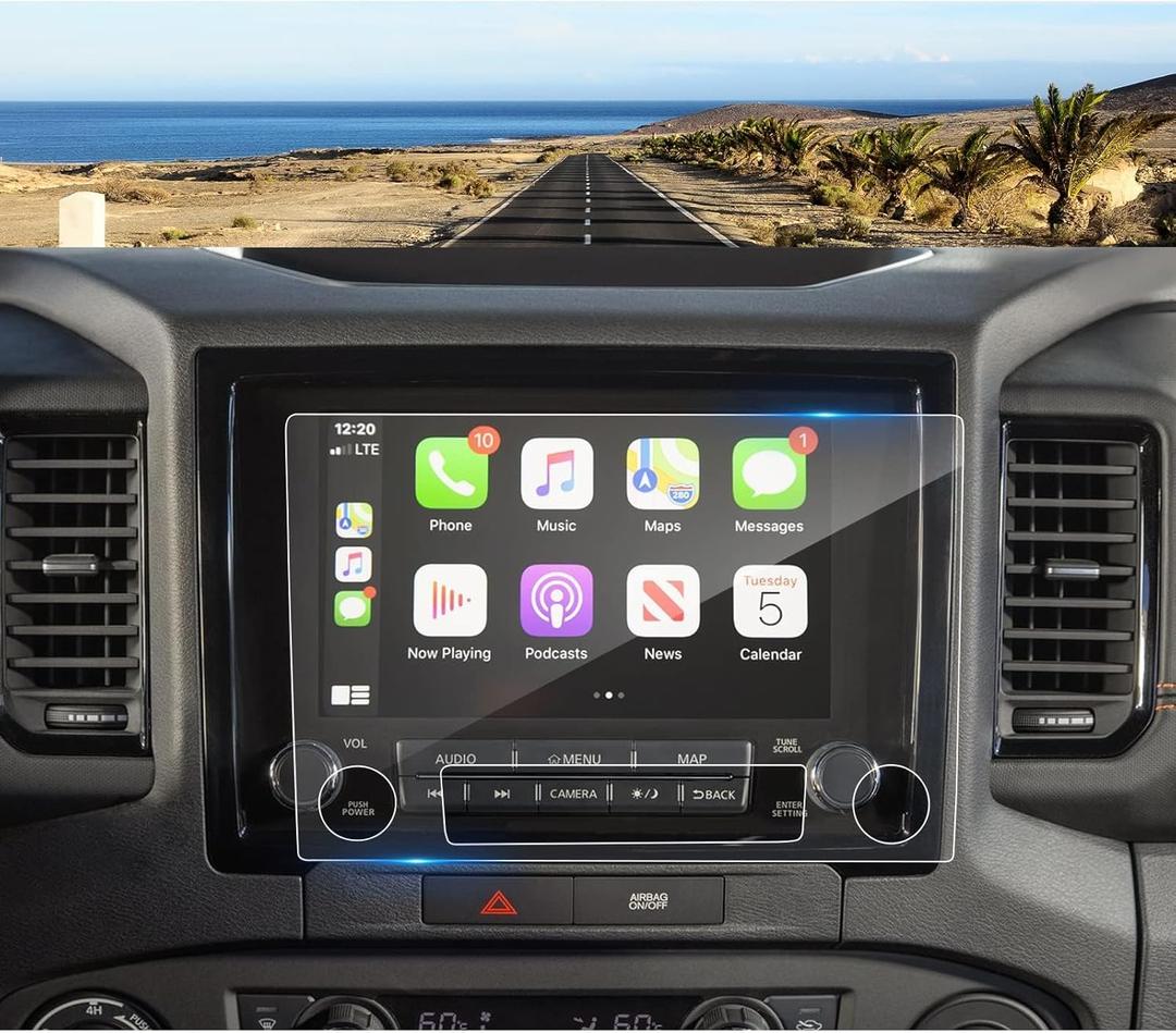 2022 2023 2024 Frontier Screen Protector for Nissan Frontier (Pro-X/Pro-4X) 9-inch Touch Screen, 9H Tempered Glass 2024 2023 Frontier Pickup Accessories HD Transparent Protective Film 9"