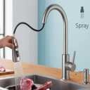 Touch On Kitchen Faucet, 3 Modes Pull Down Sprayer, Touch On Sensor Activated, Ceramic Disc Valve, 360-Degree Rotation,1 or 3 Hole Deck Plate. (Brushed Steel, KW-69SN)