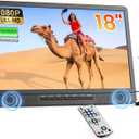 Desobry 18" Portable TV for Camping, 6000mAh TV Portable for Power Outages, Built-in Stand, PortableScreen with 1080P HDMI Input, AV Input, USB, SmallTV for Bedroom Camping Patio RV, no WiFi (B01)