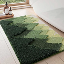 Aoibox Non Slip Bathroom Rug 16x24 Washable Microfiber Bath Mat Quick Dry Absorbent Ultra Soft Forest Trees Bathmat for Shower Floor Tub Sink Green