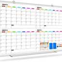 Magnetic Calendar Whiteboard for Wall, 4 Month White Board Calendar Dry Erase Board 48" x 36", Wall Mounted Board Planner for Office, School, Home, Store