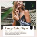JR.DM Boho Beaded Band Women Compatible with Apple Watch 42mm(S3/2/1) 44mm 45mm 46mm 49mm Black Volcanic Rock Stone Bracelet Adjustable Braided Strap for iWatch Series 11/10/9/8/7/6/5/4/SE 3/2/1/Ultra