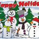 AZ FLAG - Happy Holidays Snowmen Flag - 3x5 Ft - 100D Polyester Winter Christmas Banner with Two Metal Grommets - Fade Resistant - Vivid Colors - 3' x 5' Feet - 150x90 Cm