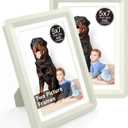 Light Gray 5x7 Picture Frame,2Pack, Fits 5x7 Photo or 4x6 with Mat, Acrylic Front & Durable ABS Frame, Shatterproof UV-Resistant Tabletop Display, Vertical/Horizontal Home Décor Frame