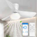 Ceiling Fans Lights with APP & Remote Control: 30 Inch Low Profile Ceiling Fans with Lights Reversible Small Flush Mount Ceiling Fan 3 Colors Quiet 6 Speeds Ceiling Fan for Bedroom Livingroom Kitchen