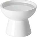 LoeJan Elevated Cat Food and Water Bowls Set, Extra Wide and Raised Ceramic Bowls, Anti-Vomit Whisker-Free Pressure Cat Feeder for Kittens to Adult Cats and Small Dogs (White, Water Bowl)