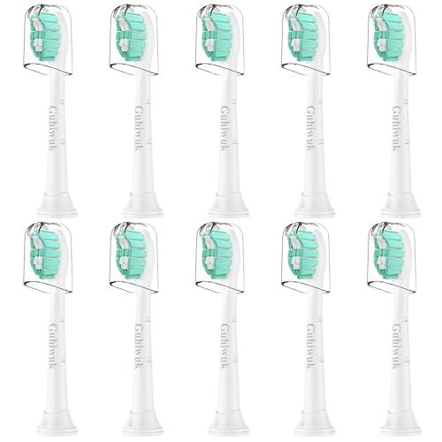 Guhiwuk Designed for Philips Sonicare Replacement Heads, Replacement Brush Heads Compatible with Phillips Sonicare Click-on Sonic Electric Toothbrush, 10 Pack