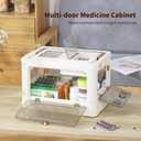 3 Tier Medicine Cabinet Origanizer for Home, Portable Medicine Oirganizer with Handle, Multipurpose Medicine Box with Removable Tray, First Aid KIT Box