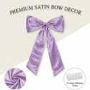 Large Satin Bow Wall Decor, 41x26 Inch Oversized Coquette Bow for Girls Room, Bedroom, Birthday Party, Baby Shower, Bridal Shower, Purple