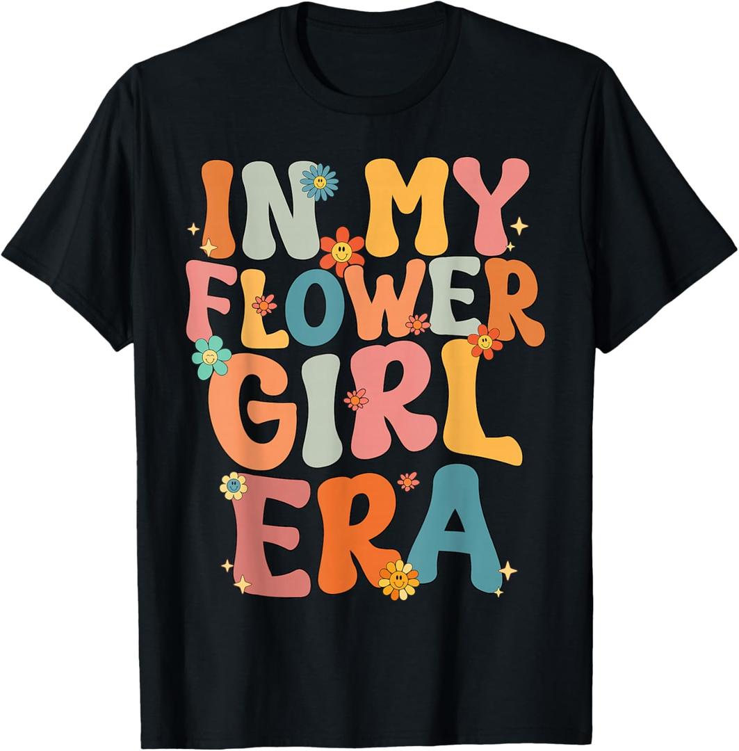 in My Flower Girl Era Retro Groovy Flower Girl Funny Cute T-Shirt Size S
