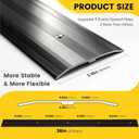 Aluminum Door Transition Strip 36"L x 2.4"W Metal Floor Threshold, 0.1"H Flat Profile forWood Tile Carpet Vinyl Concrete Flooring Gaps, Modern Doorway Protector Decoration (Black)