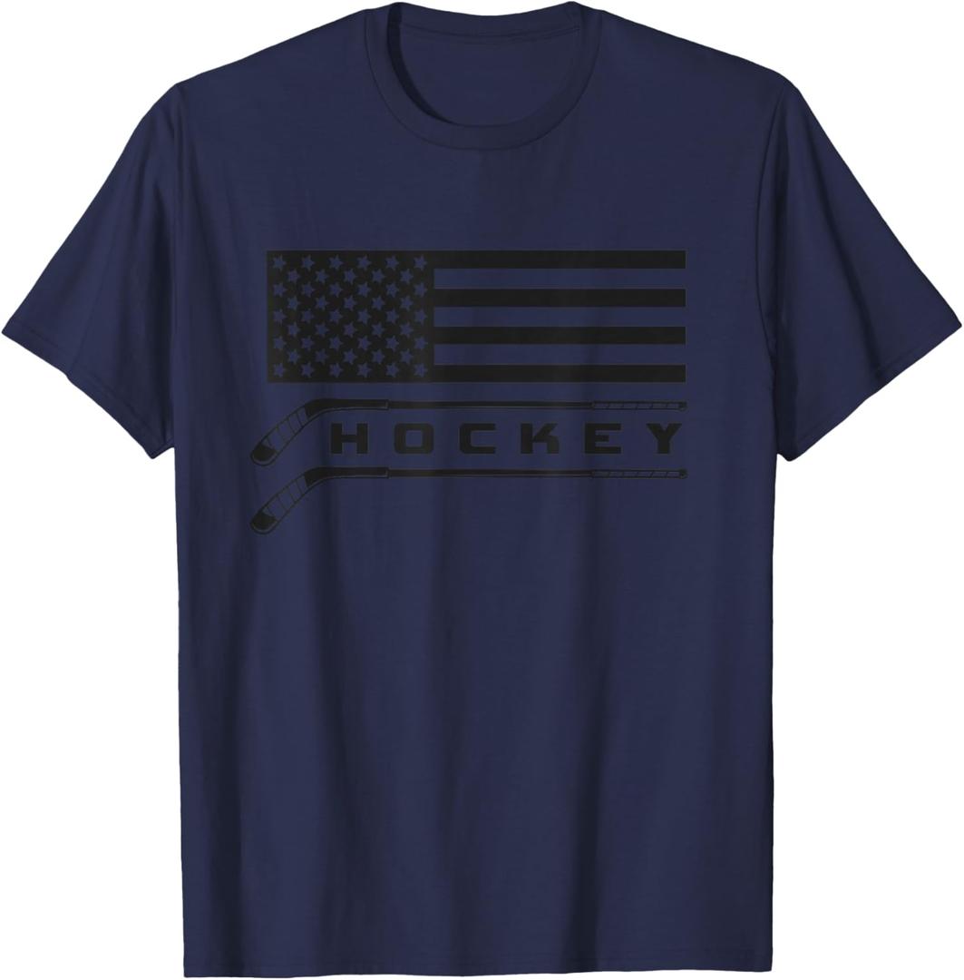 American Flag Hockey Apparel - Hockey T-Shirt, XL