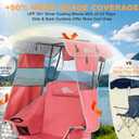 Camping Chair with Canopy Shade Beach Chair with UPF 50+ Sun Shade, Cup Holder, Side Pocket, Portable Folding Chair for Adults Fishing Camp Outdoor Sport Lawn Chair Support 400 LBS, Pink