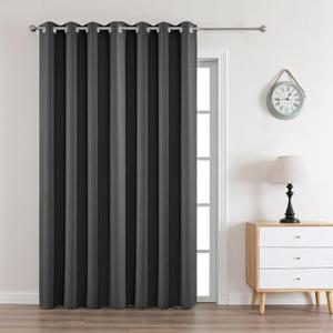 Joydeco Blackout Curtains 95 Inches Long 1 Panel, Thermal Insulated Long Curtains& Drapes 1 Piece, Room Darkening Grommet Drapes for Living Room Bedroom Window (W70 x L95 Inch, Dark Grey)