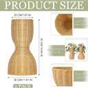 2 Pcs 20 in Tall Wicker Reversible Outdoor Planter Basket Boho Rattan Plant Pots Decorative Woven Flower Pots for Porch Home Patio Backyard Indoor Garden, Dual Size 12 Inch 8 Inch, 12 inches and 8 inches