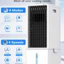 4-IN-1 Windowless Air Conditioner Portable w/3.2-Gal Tank for 30H Cooling, 4 Speeds &4 Modes, Waterless Alert System Swamp Cooler, LED Touch & Remote,12H Timer, Evaporative Air Cooler for Room
