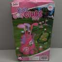 Toddler Golf Set for 2 3 4 5 Years Old Boys Girls,Kids Golf Clubs with Putting Mat, Upgraded Kids Golf Cart with Putting Mat & Cornhole Board, Outdoor Indoor Sports Toys - Pink