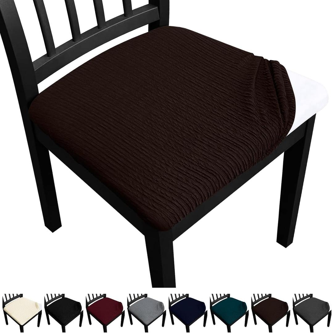Dining Chair Seat Covers, Washable Dining Room Chair Seat Covers Set of 6, Removable Kitchen Seat Covers Chair Covers for Dining Chairs