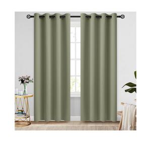 NICETOWN 100% Blackout Window Curtain Panels, Full Light Blocking Drapes for Nursery, 78-inch Drop Thermal Insulated Draperies (Greyish Green, 1 Pieces, 55-inch Wide Per Panel)