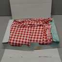 kisswish Gingham Duvet Cover Twin Size, 2 Pieces Soft Breathable Microfiber Plaid Comforter Cover with Zipper Closure & 1 Pillow Shams, Ruffle Farmhouse Vintage Decor, Red