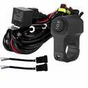 LINJIE Motorcycle Double Color/High Low Beam Wiring Harness Kit 12V Relay Double Color Spot Lights Wiring On Off Waterproof Switch Motorcycle High Low Beam Wiring Kit (5.75ft), Black