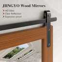 Farmhouse Bathroom Mirror, 28x36 Inch Black Vanity Mirror for Wall, Wood Framed Rustic Mirror Rectangular Wall Decor Mirrors for Entryway Living Room Bedroom