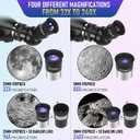 MEEZAA Telescope, Telescope for Adults High Powered Professional, 90mm Aperture 800mm Refractor Telescopes for Astronomy Beginners Fully Multi-Coated with AZ Mount Tripod & Phone Adapter & Carry Bag