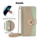 Kimiyaki Leather Phone Case for Samsung Galaxy S25 Wallet Cover with Mirror, Flip Cover Card Slot, Crossbody Strap, Zipper Pocket Cases for Women(White)