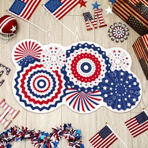 4th of July Bath Mat Patriotic Bathroom Rugs Independence Day Bath Rug Red White and Blue Mat Stars Stripes for Bathroom Soft Absorbent Floor Door Rug Decor 31.5''x 17.7'