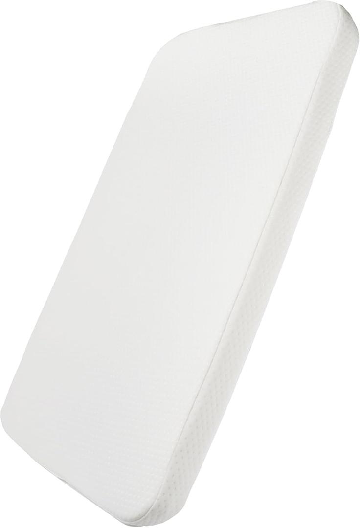 Mecc ecoh Baby Bassinet Mattress, 100% Breathable Cover, Water-Resistant Lining, Rectangle 32x16 x 2 Fit for Dream On Me Karley& Cub Portable Bassinet/ANGELBLISS 3 in 1 Rocking/Ingenuity Dream Hero (White)