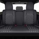 Aierxuan Jeep Wrangler JK JL 4-Door Seat Covers Full Set Custom Fit 2007-2026 Unlimited X Rubicon 392 Sahara Willys Sport High Altitude 4X4 Truck Pickup Waterproof Faux Leather (Full Set/Black-W)